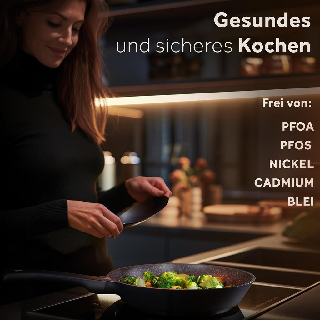 ZWIEGER Hochwertige Bratpfanne 28 cm – beschichtete Pfanne 28 cm, Aluguss