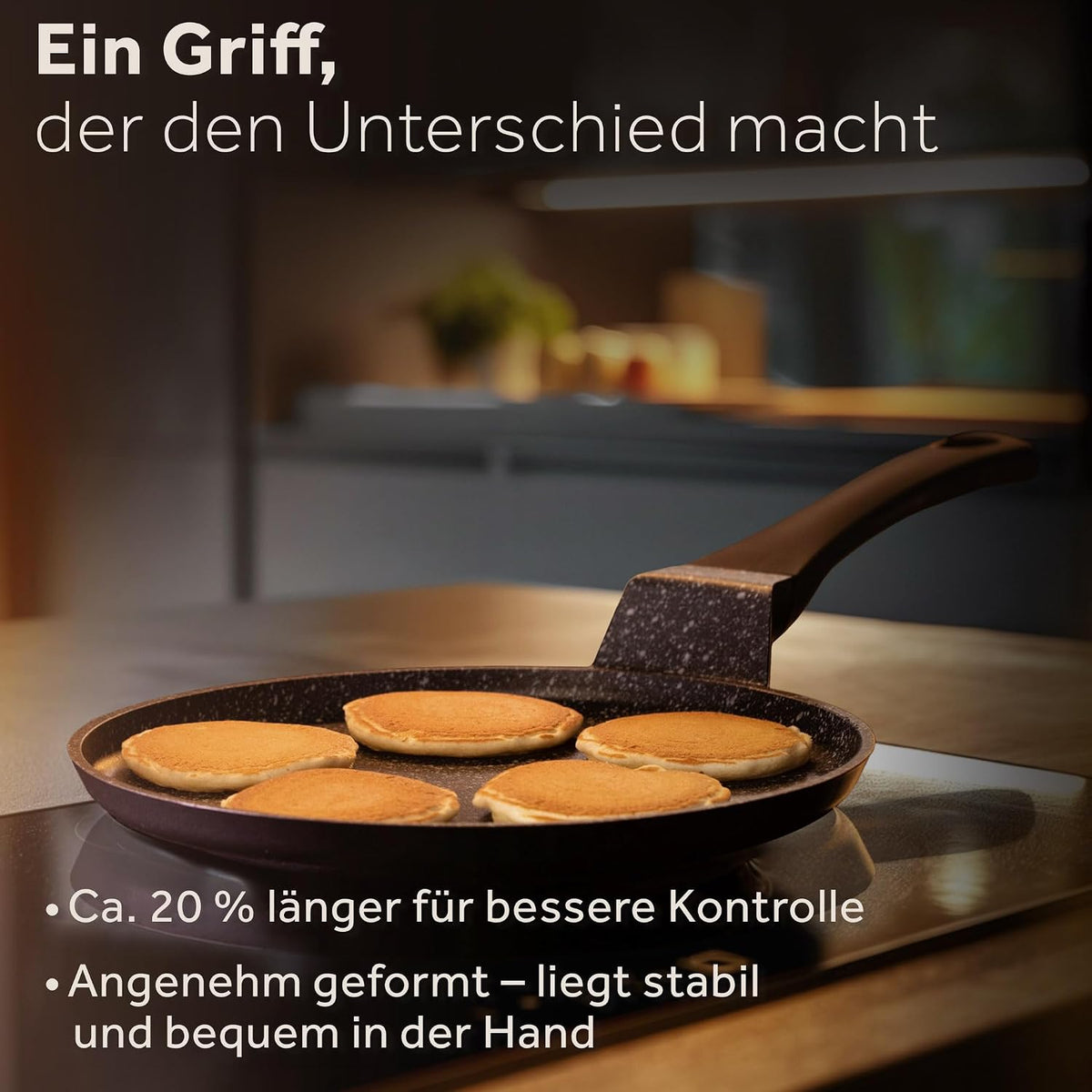 ZWIEGER Crepe Pfanne mit Teigverteiler – Pancake Pfanne Induktion 26 cm