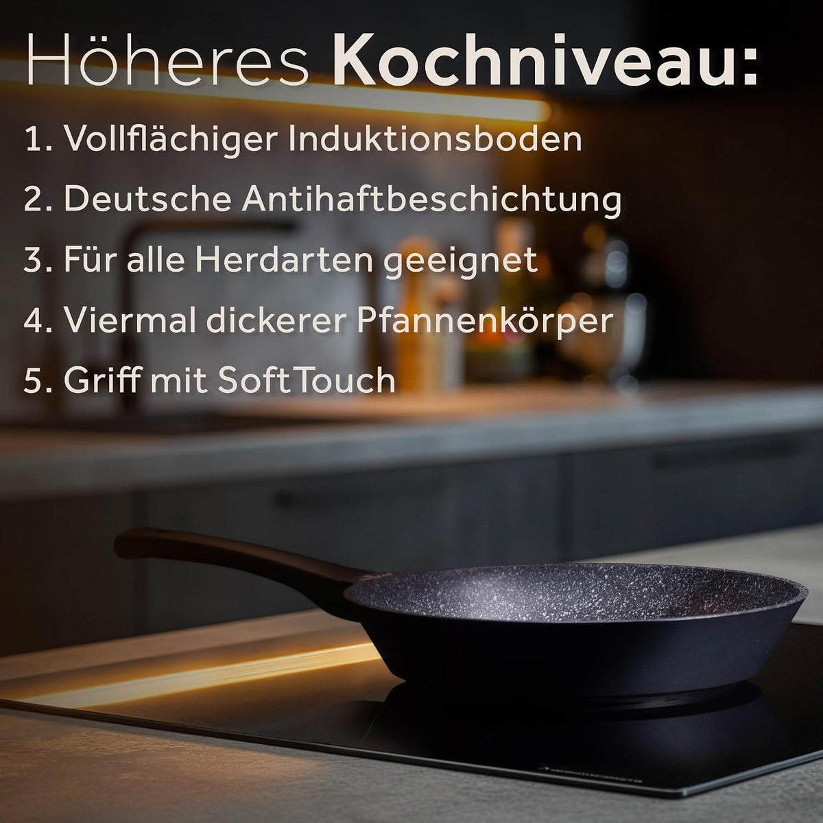 ZWIEGER Hochwertige Bratpfanne 28 cm – beschichtete Pfanne 28 cm, Aluguss