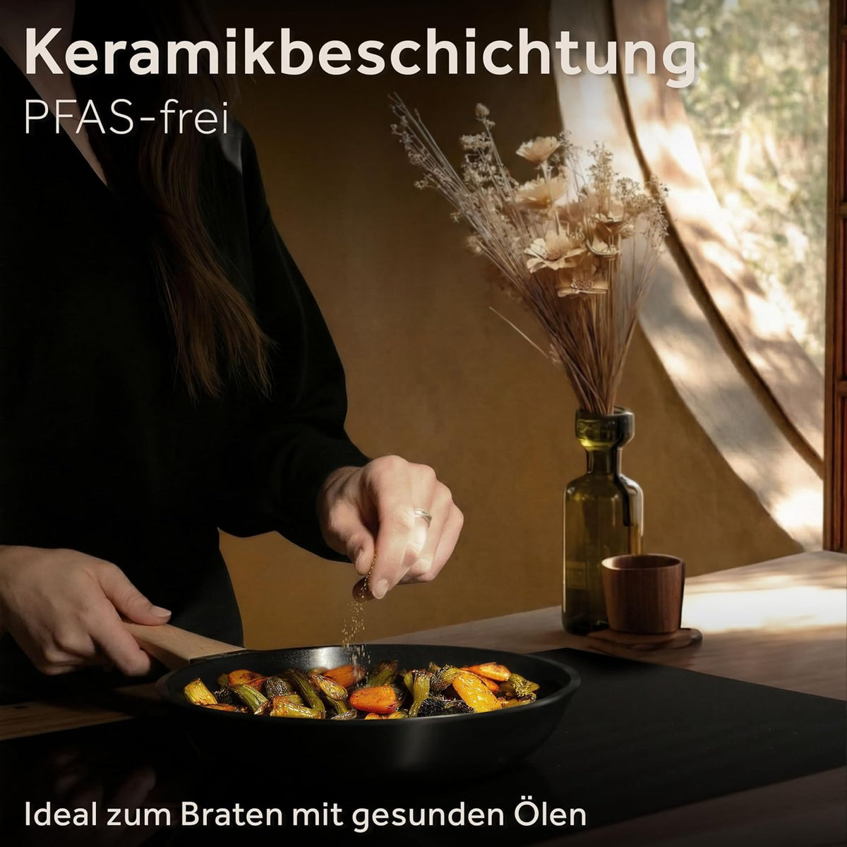ZWIEGER Keramikpfanne ohne PTFE und PFOA – Pfanne PFAS frei, Aluguss