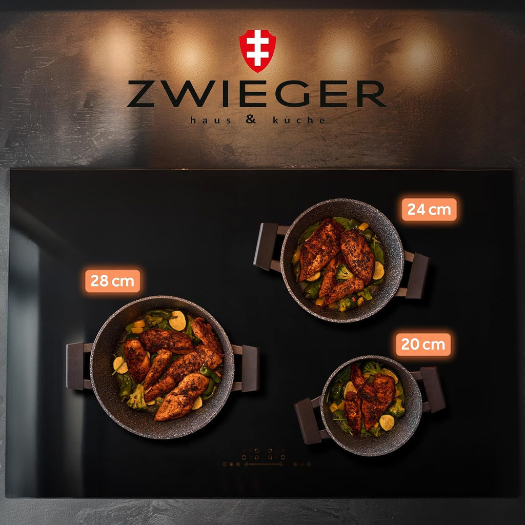 ZWIEGER 3-in-1 Bräter mit Deckel klein – Topf backofengeeignet 20 cm